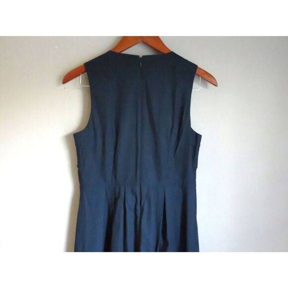 J Crew Blue Dress Women's Size 4 Navy Cotton Bow Dress - Picture 5 of 12